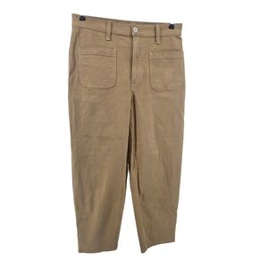 Madewell Chino Pants Womens 29 Tan Emmett Wide-Leg Crop High Rise Patch Pocket